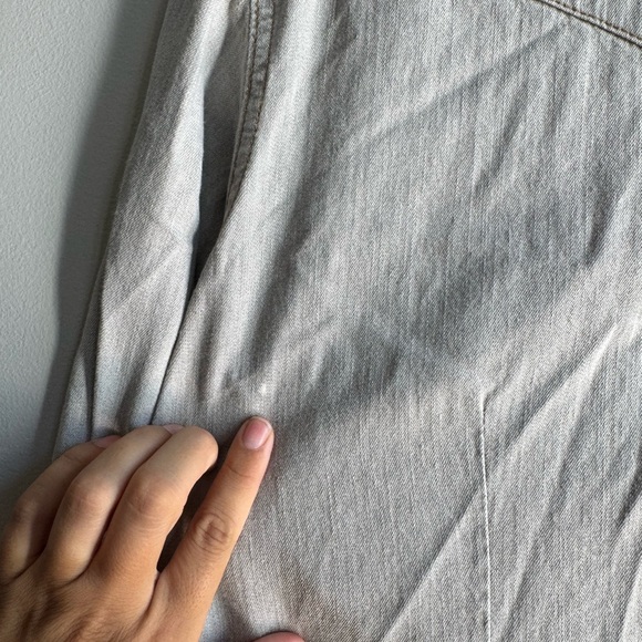 Wrangler Long Sleeve Western Snap W Stitching On Pocket Light Gray Denim Shirt - Picture 7 of 7